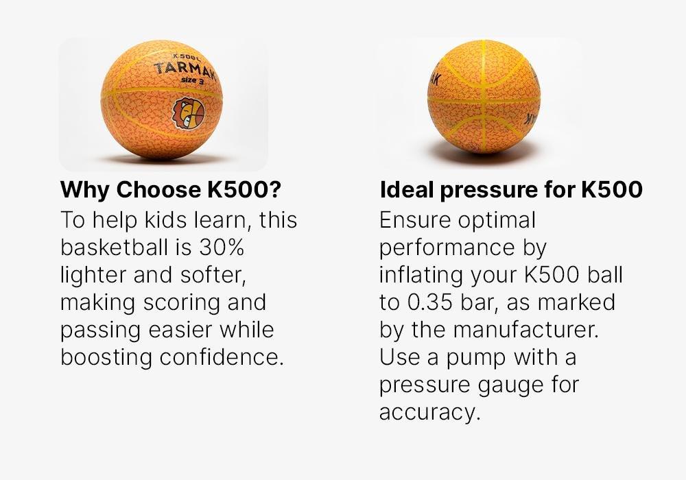 Unisex Kids Basketball - K500 Size 3, Yellow, No Color, large image number 16