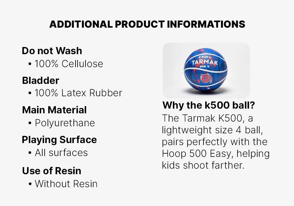 Unisex Kids Basketball - Size 4 K500 Aniball, Blue, No Color, large image number 16