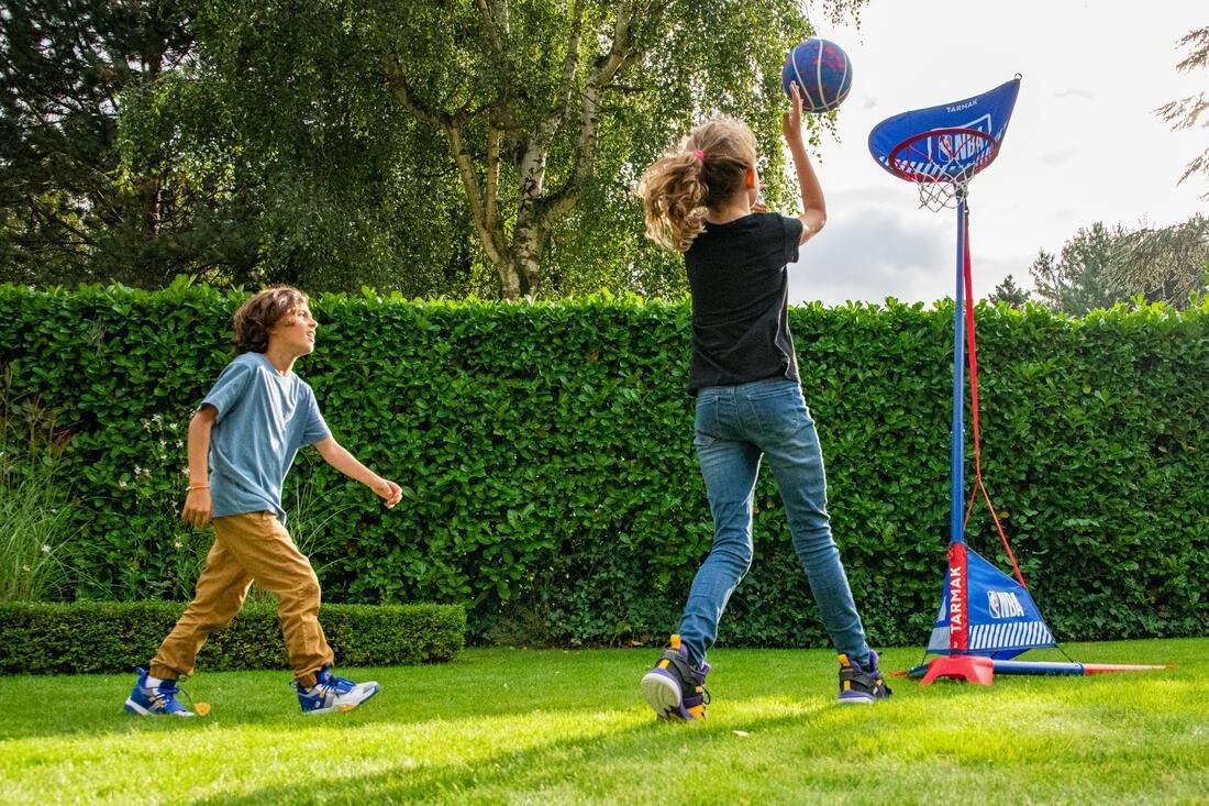 TARMAK - Basketball Hoop With Adjustable Stand - (From 1 M To 1.80 M) Hoop 500 Easy, Blue