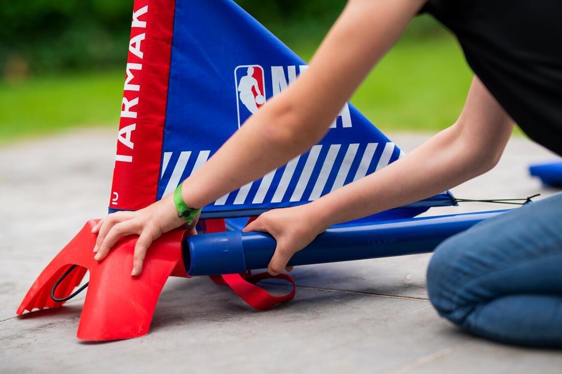 TARMAK - Basketball Hoop With Adjustable Stand - (From 1 M To 1.80 M) Hoop 500 Easy, Blue