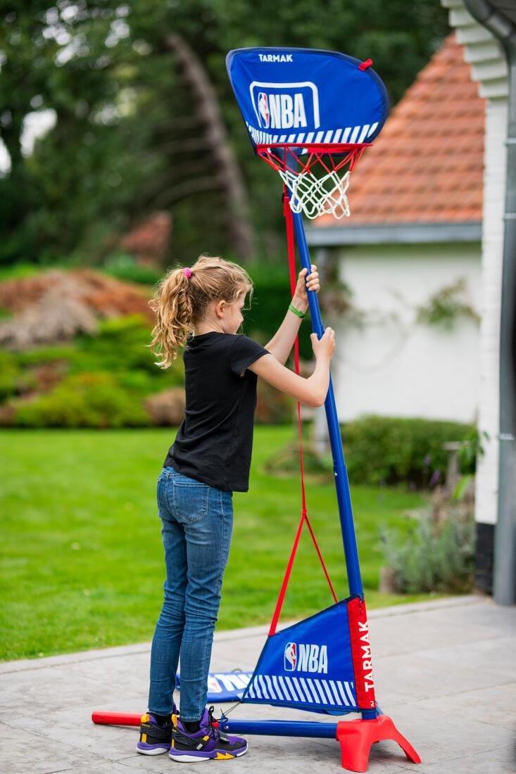 TARMAK - Basketball Hoop With Adjustable Stand - (From 1 M To 1.80 M) Hoop 500 Easy, Blue