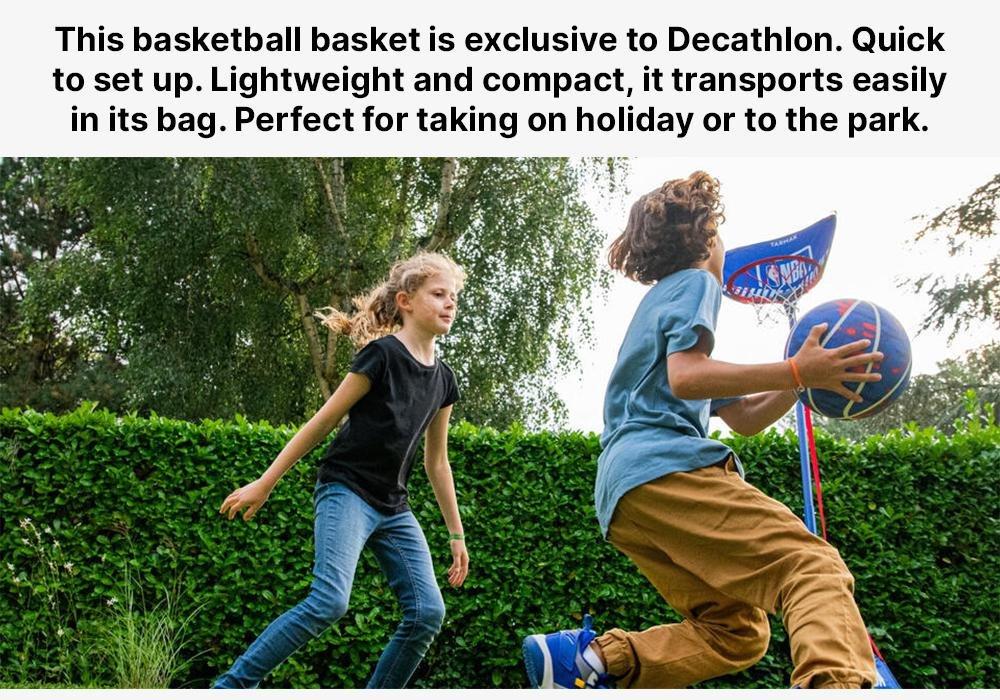 Basketball Hoop With Adjustable Stand - (From 1 M To 1.80 M) Hoop 500 Easy, Blue, No Color, medium