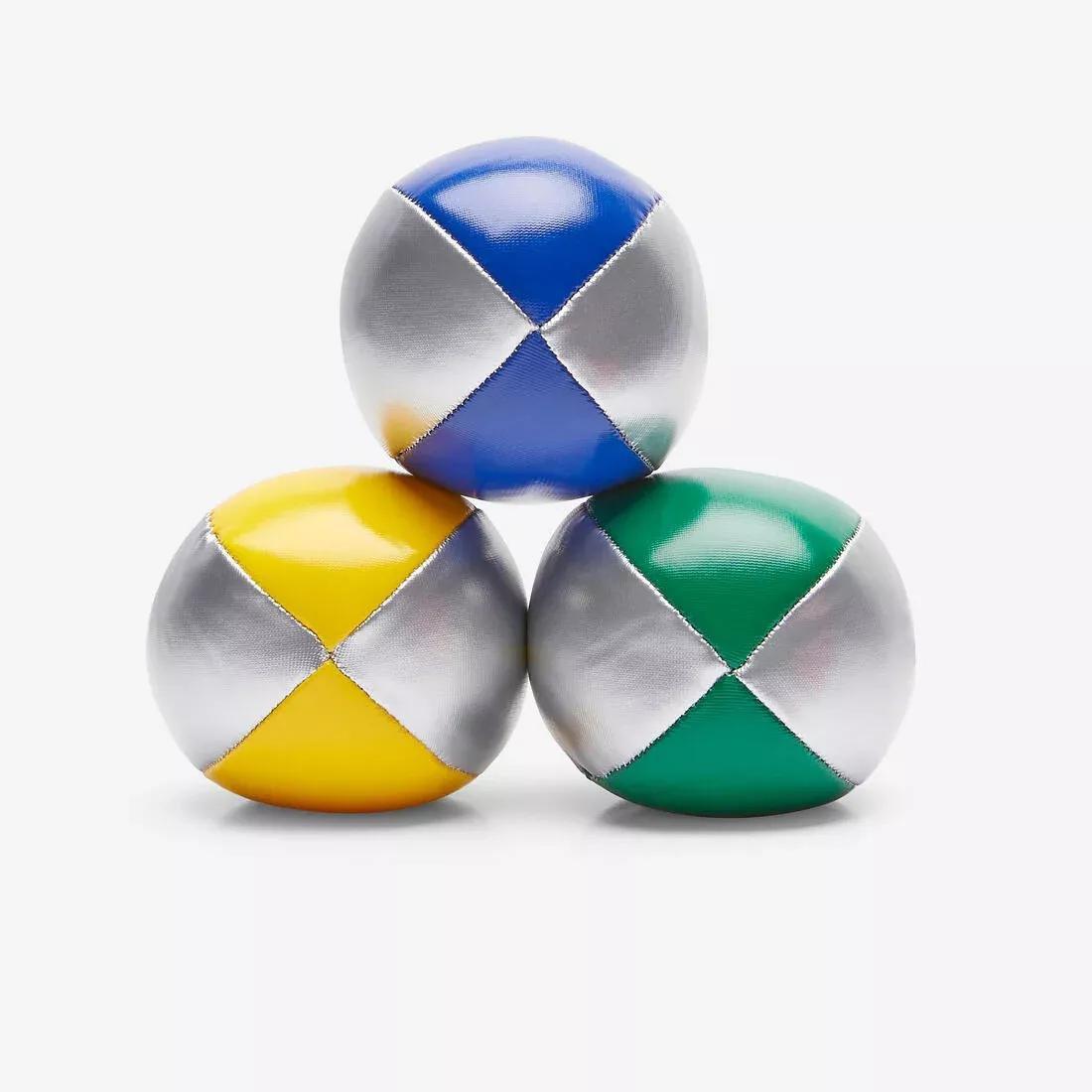 Three-Pack of Juggling Balls for Small Hands 55 mm - 60 g and Carrying Bag, Multicolour, No Color, large image number 0