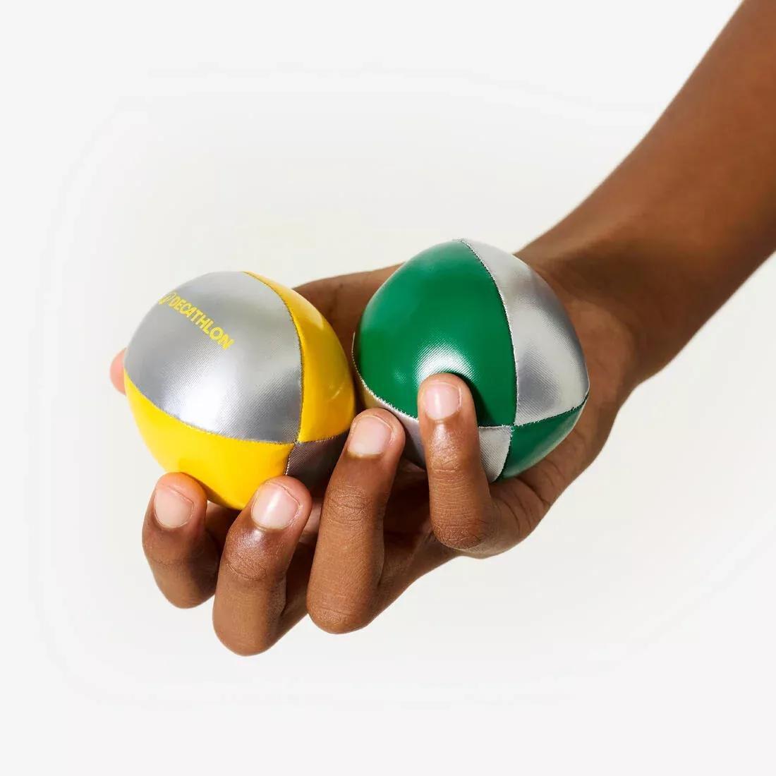 Three-Pack of Juggling Balls for Small Hands 55 mm - 60 g and Carrying Bag, Multicolour, No Color, large image number 2