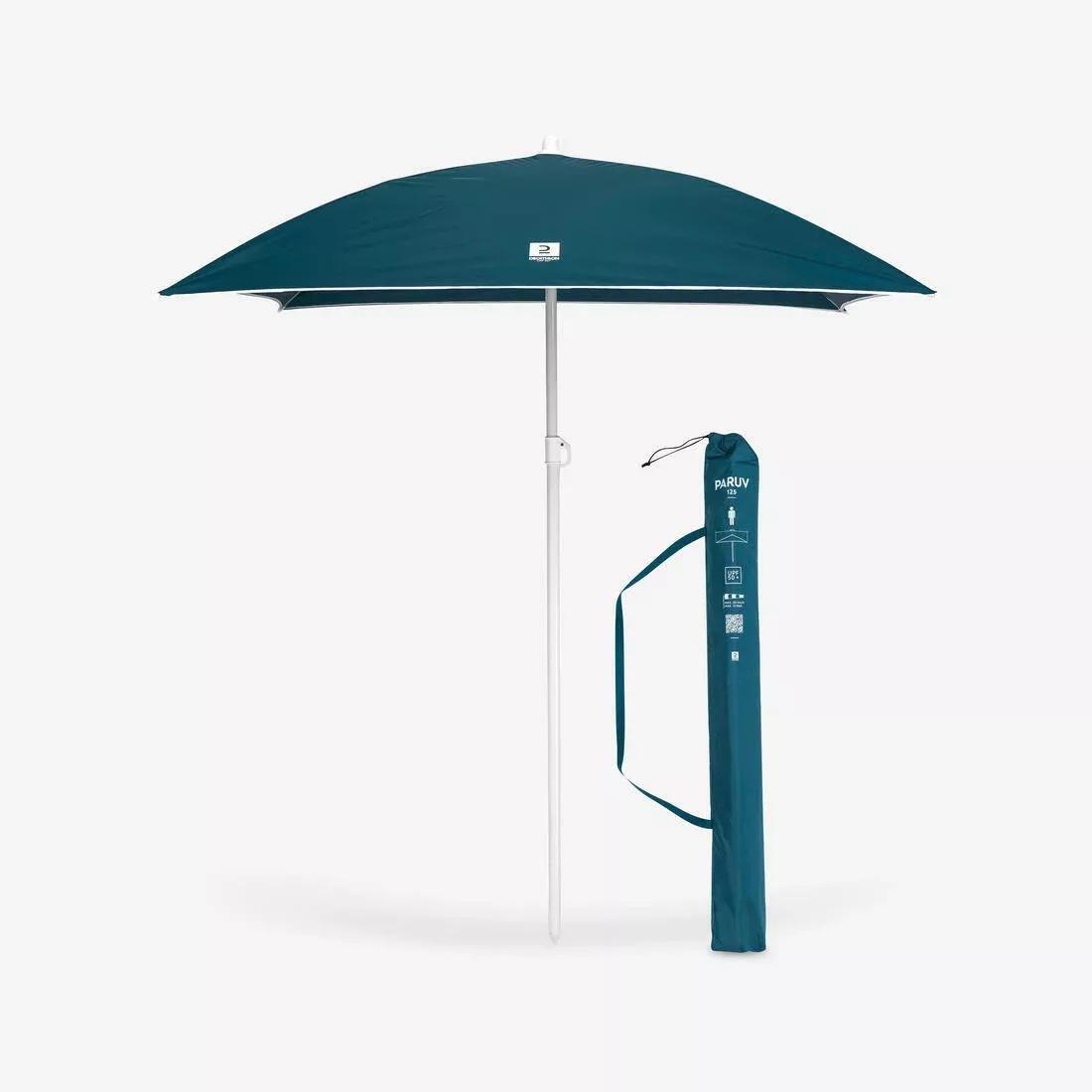 TEAL BLUE SQUARE BEACH PARASOL 1 PERSON UPF 50+ - PARUV 125 BLUE, No Color, large image number 0