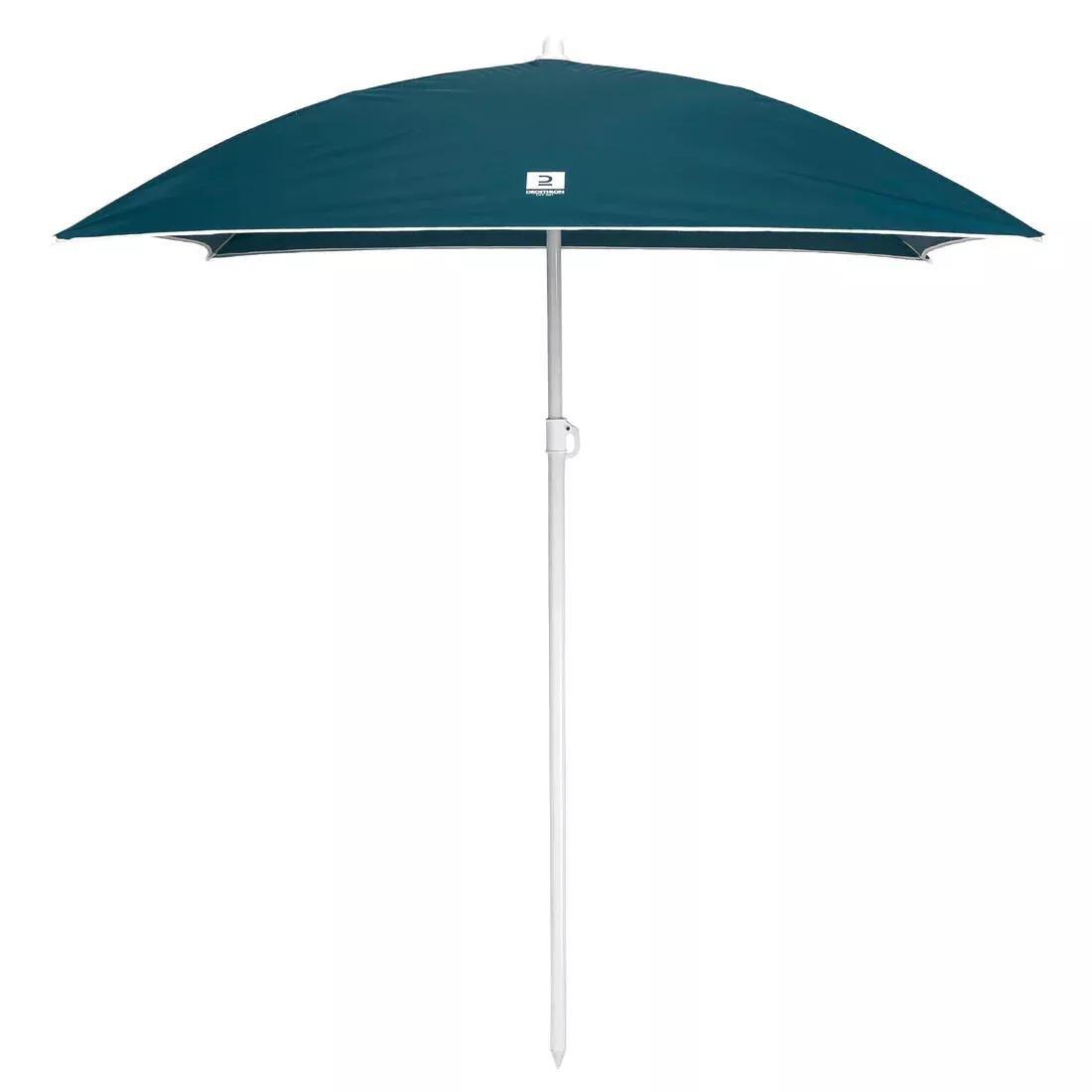 TEAL BLUE SQUARE BEACH PARASOL 1 PERSON UPF 50+ - PARUV 125 BLUE, No Color, large image number 1