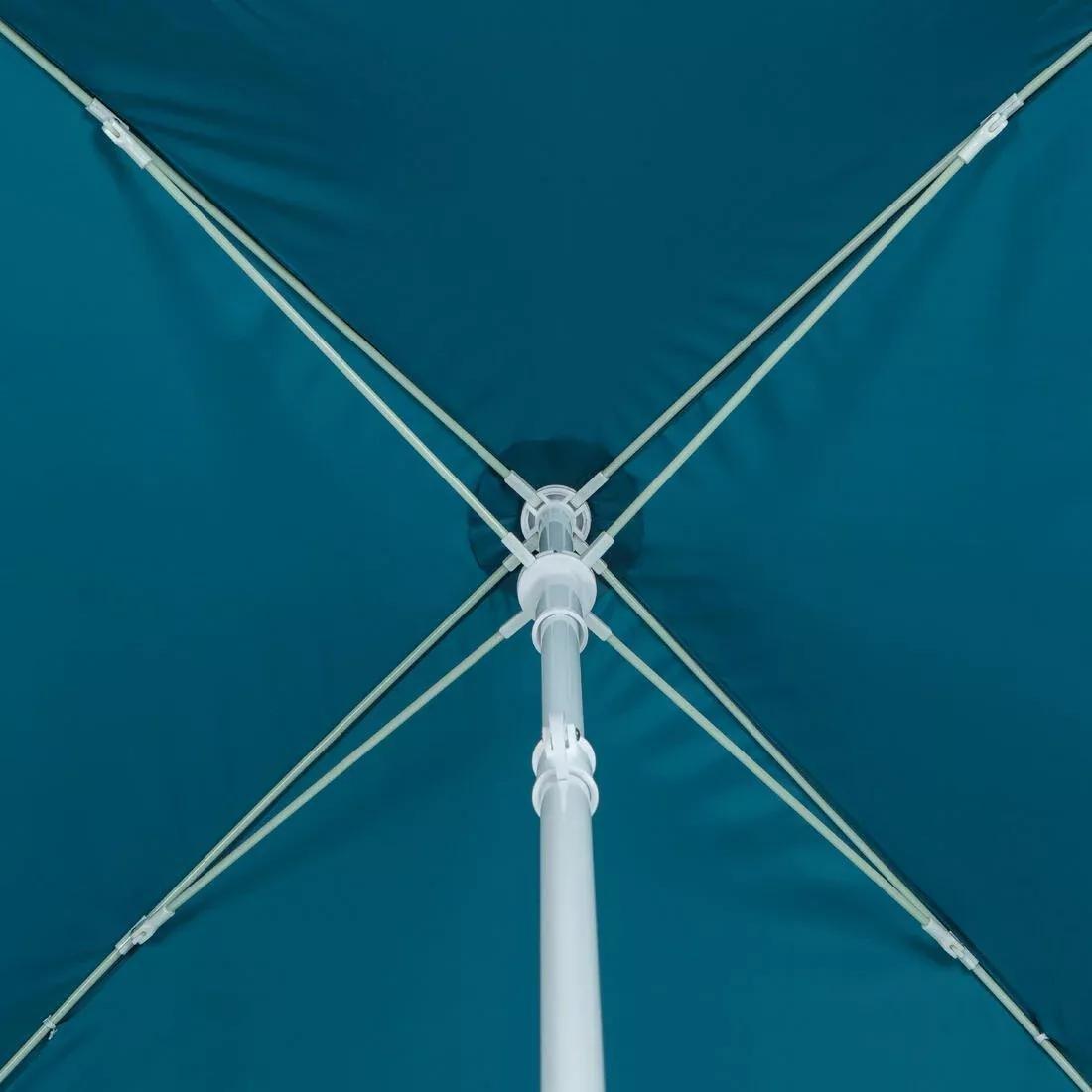 TEAL BLUE SQUARE BEACH PARASOL 1 PERSON UPF 50+ - PARUV 125 BLUE, No Color, large image number 4