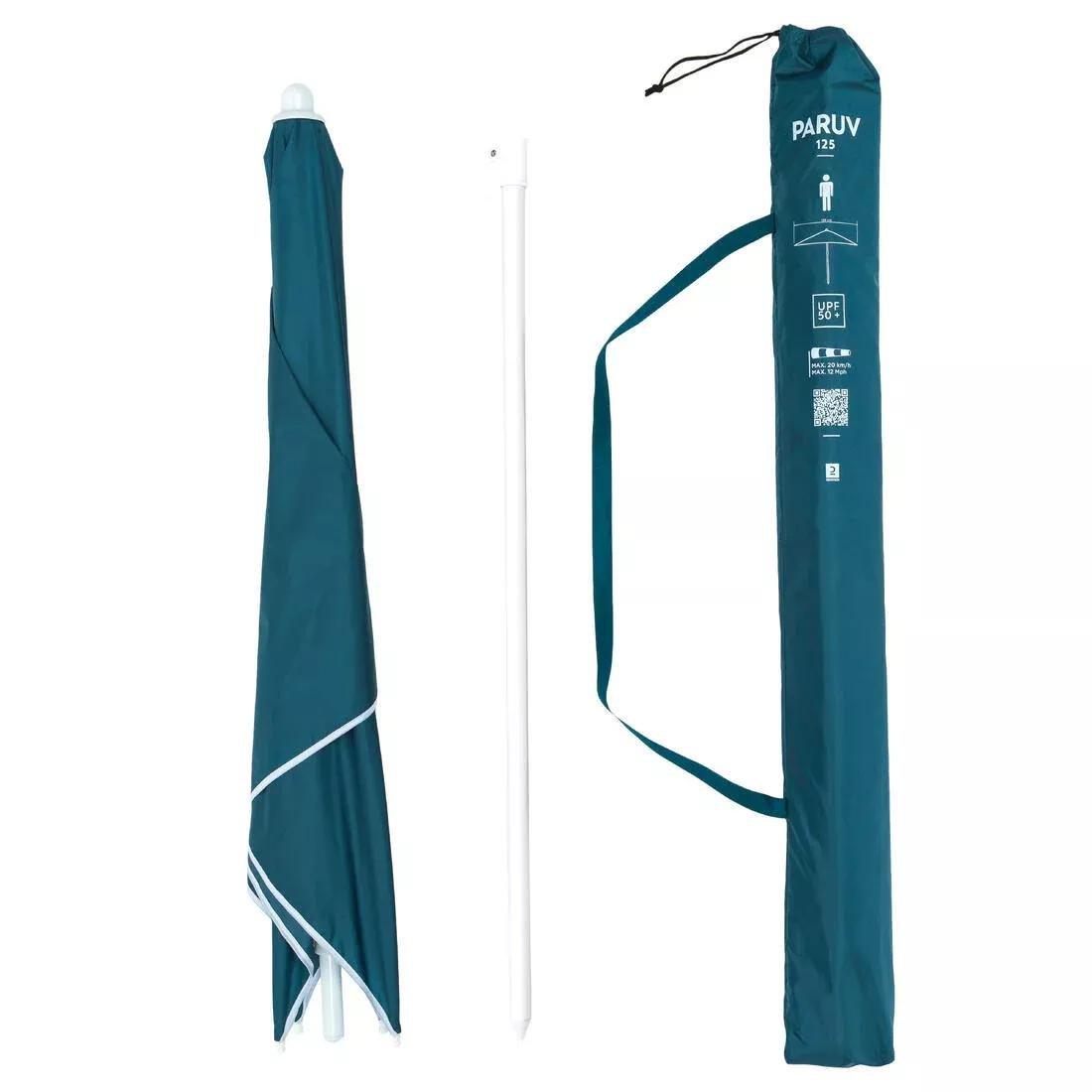 TEAL BLUE SQUARE BEACH PARASOL 1 PERSON UPF 50+ - PARUV 125 BLUE, No Color, large image number 5