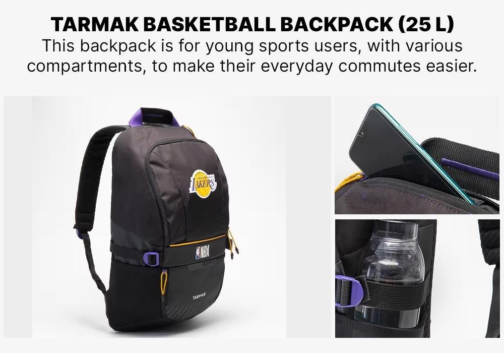 25L Basketball Backpack - Chicago Bulls Nba 500, Purple, No Color, large image number 9