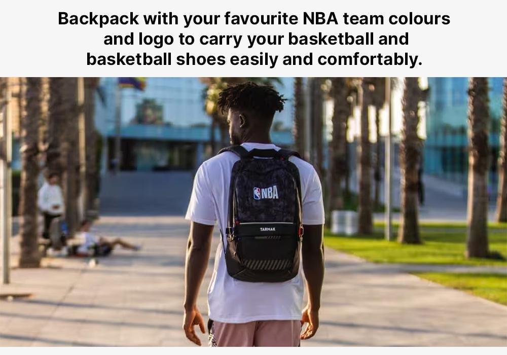 25L Basketball Backpack - Chicago Bulls Nba 500, Purple, No Color, large image number 10