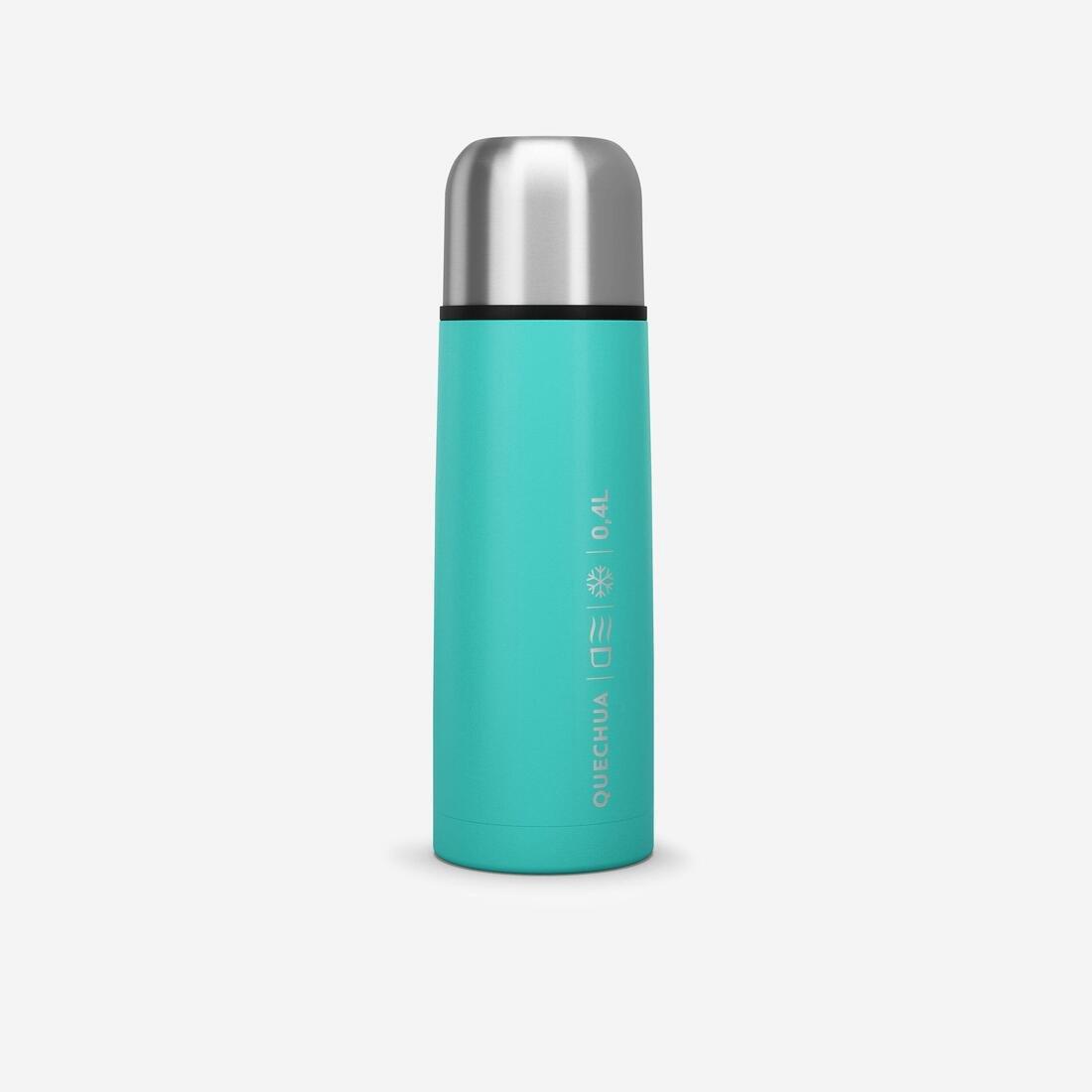 QUECHUA - Stainless Steel Isothermal Bottle - 0.4L, Blue