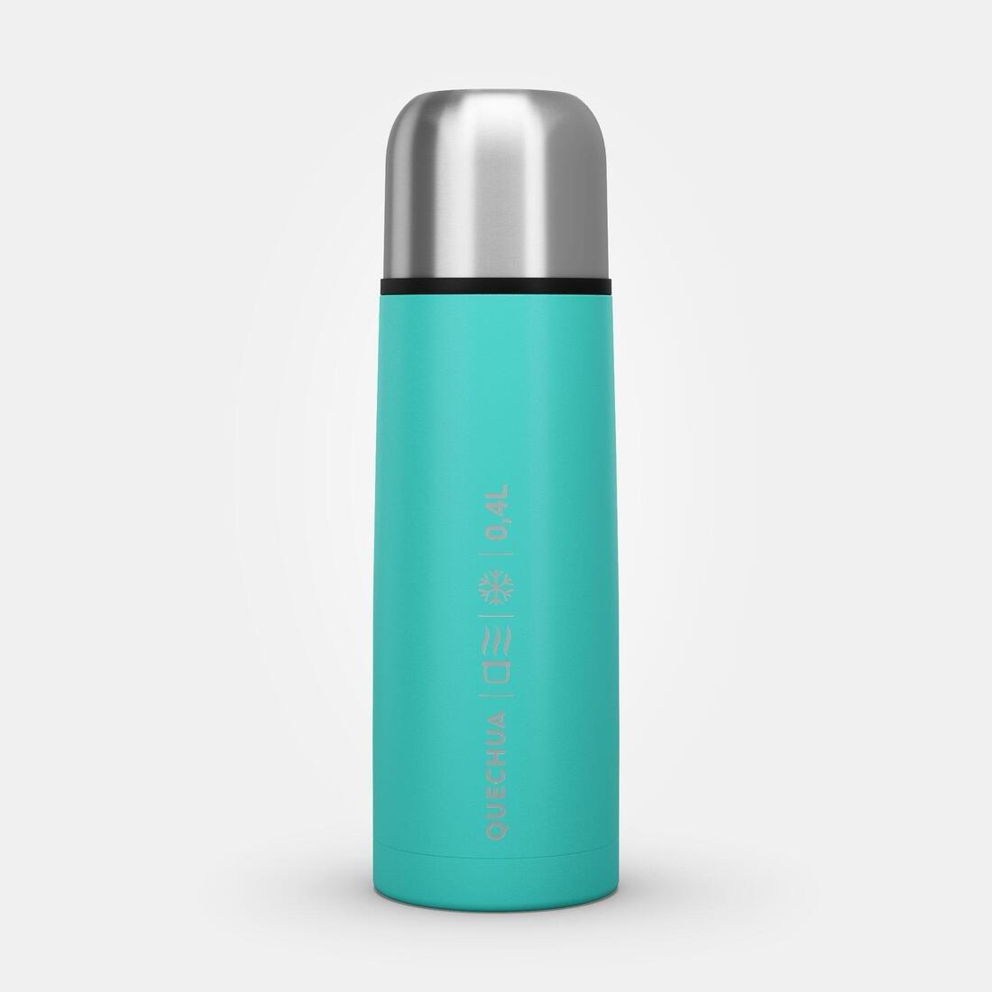 QUECHUA - Stainless Steel Isothermal Bottle - 0.4L, Blue