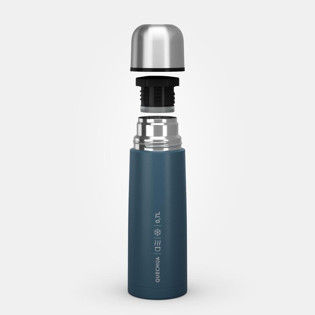 QUECHUA - Stainless Steel Isothermal Bottle - 0.7 L, Blue