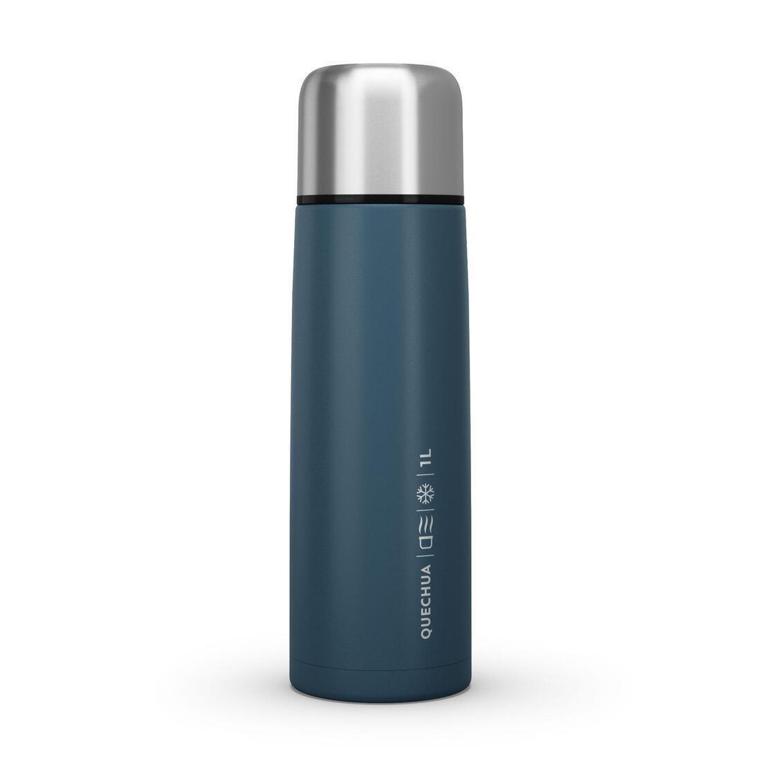 QUECHUA - Stainless Steel Isothermal Bottle - 1L, Blue