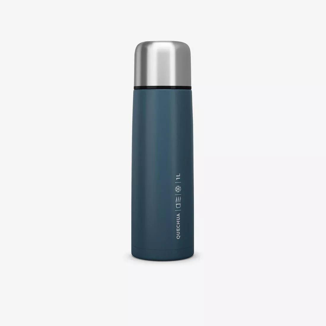 QUECHUA - Stainless Steel Isothermal Bottle - 1L, Blue