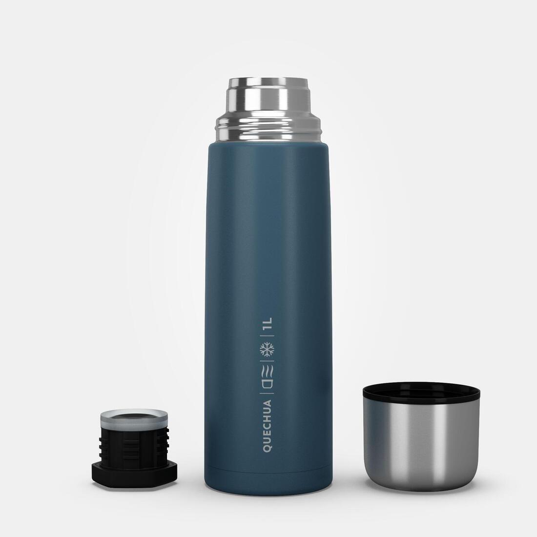 QUECHUA - Stainless Steel Isothermal Bottle - 1L, Blue