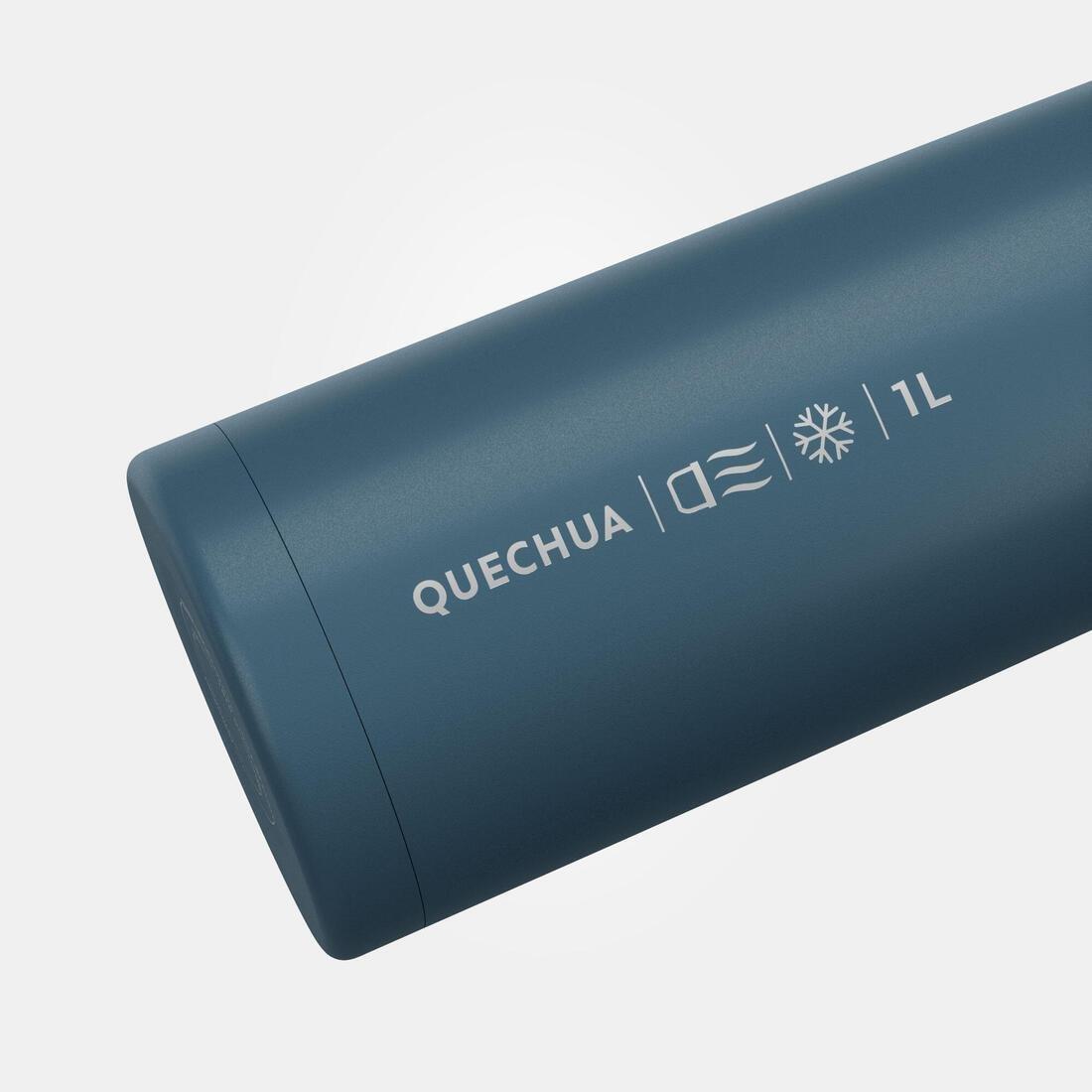 QUECHUA - Stainless Steel Isothermal Bottle - 1L, Blue