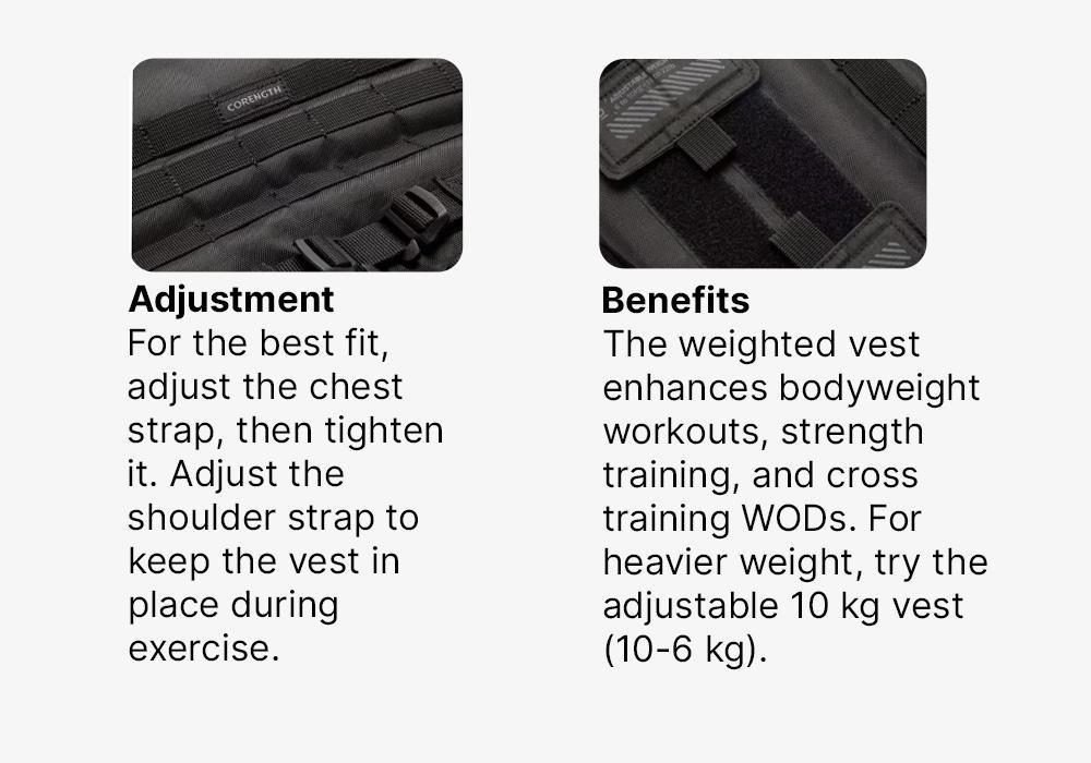 Weight Training And Cross Training Weight Vest - Adjustable 6-10Kg, Black, No Color, large image number 13