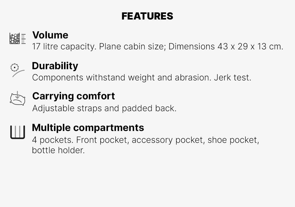 17L Essential Backpack, Grey, No Color, medium