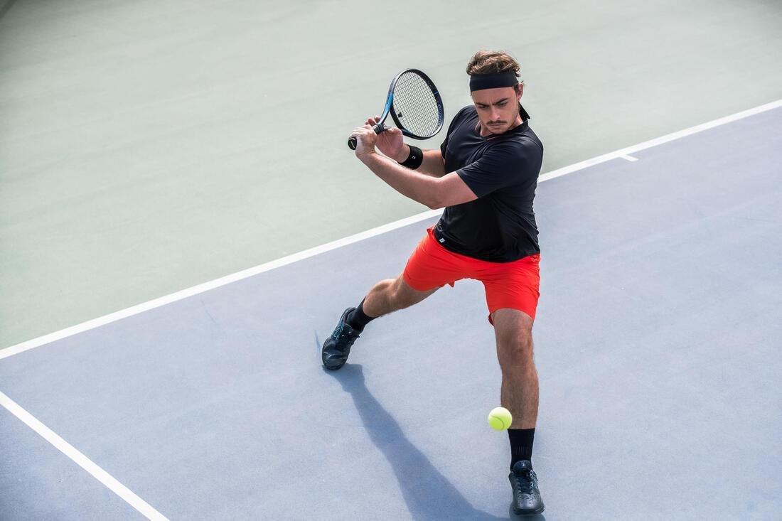 Men Tennis Short-Sleeved T-Shirt - Dry Vn, Black, , large image number 5