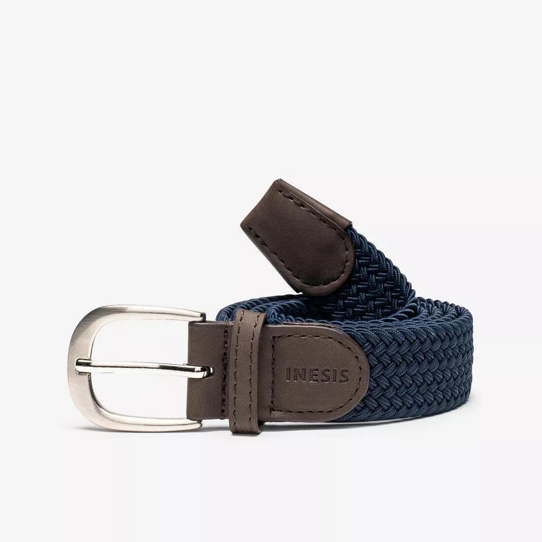 Golf Elastic And Stretchy Braided Belt, Blue, , large image number 0