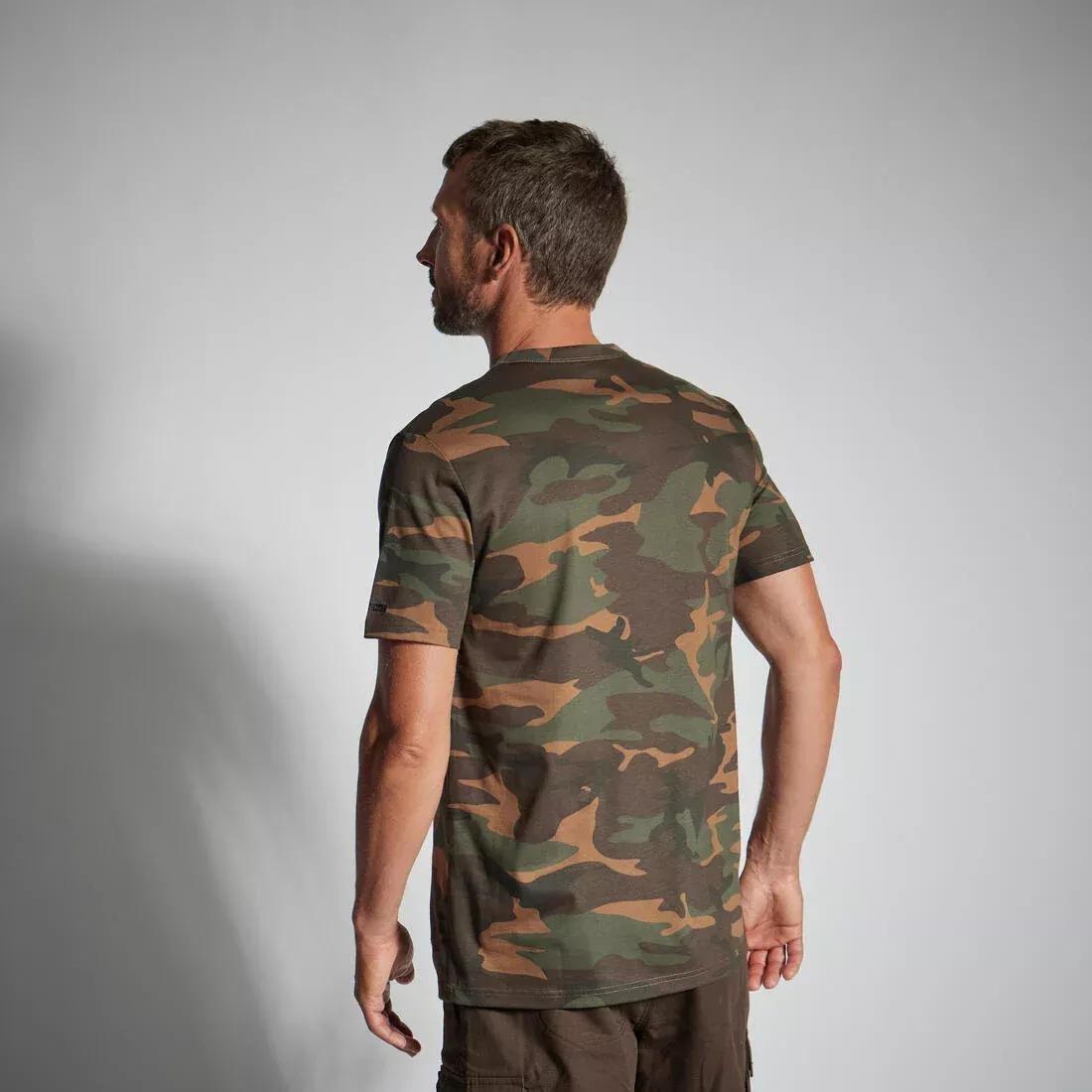 T-SHIRT 100 CAMO WOODLAND, KHAKI, , large image number 2