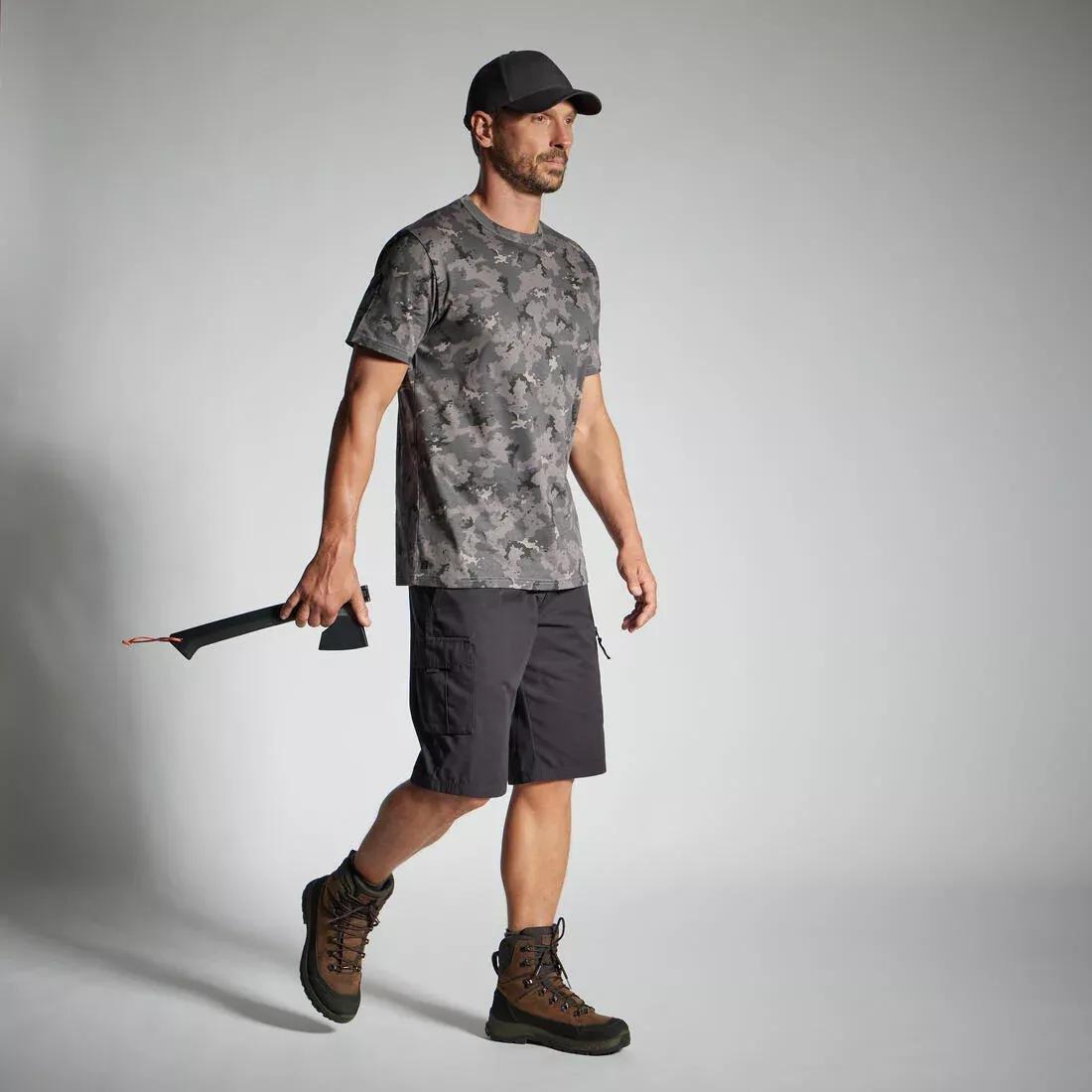 T-SHIRT 100 CAMO WOODLAND, KHAKI, , large image number 8