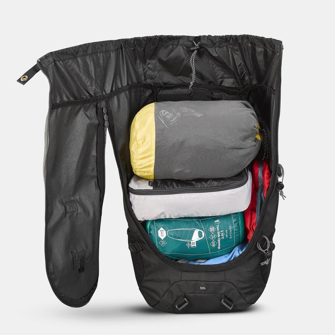 Travel Backpack 50L - Travel 100, Black, No Color, large image number 6