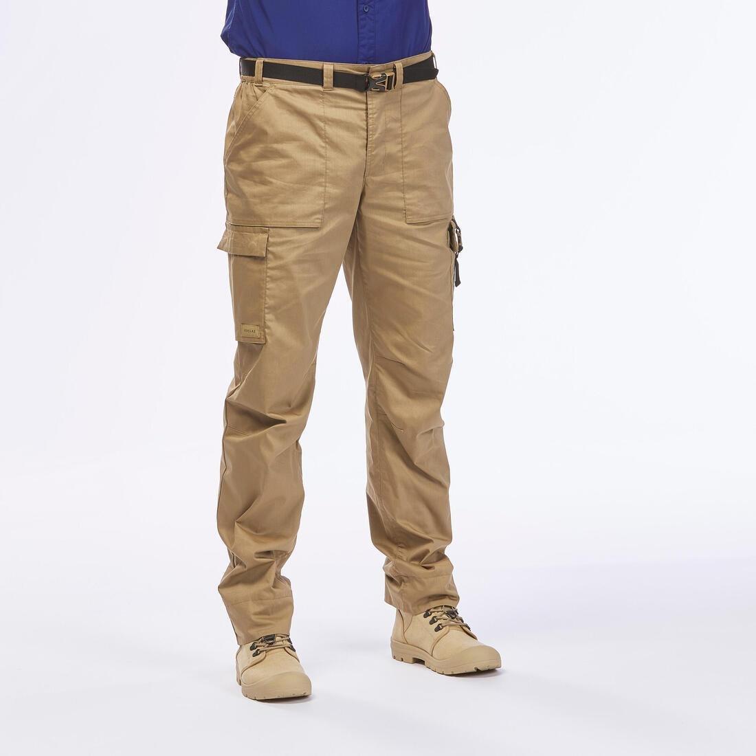 Men Desert Trekking Anti-Uv Eco-Designed Trousers - Desert 900, Brown, , large image number 0
