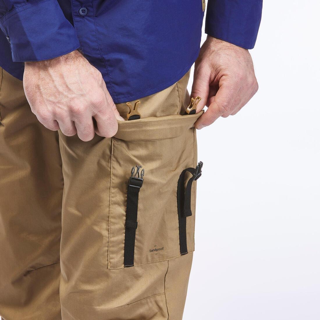 Men Desert Trekking Anti-Uv Eco-Designed Trousers - Desert 900, Brown, , large image number 4