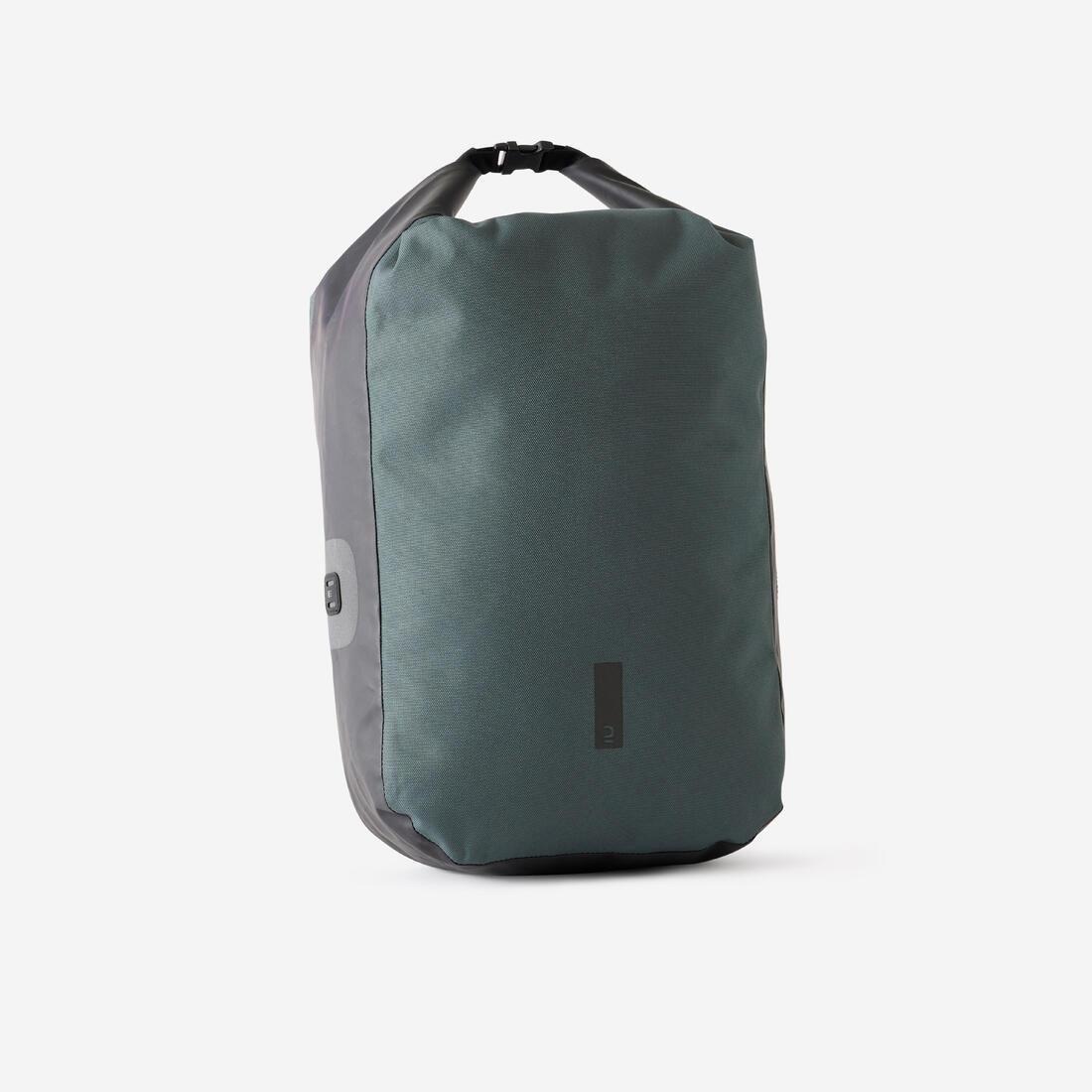 20 L Waterproof Pannier Rack Bike Bag 500, Green, No Color, medium
