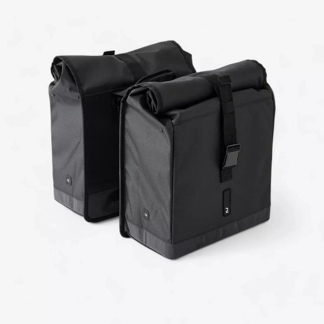 20 L Bike Double Pannier Bag - 500, Black, No Color, medium