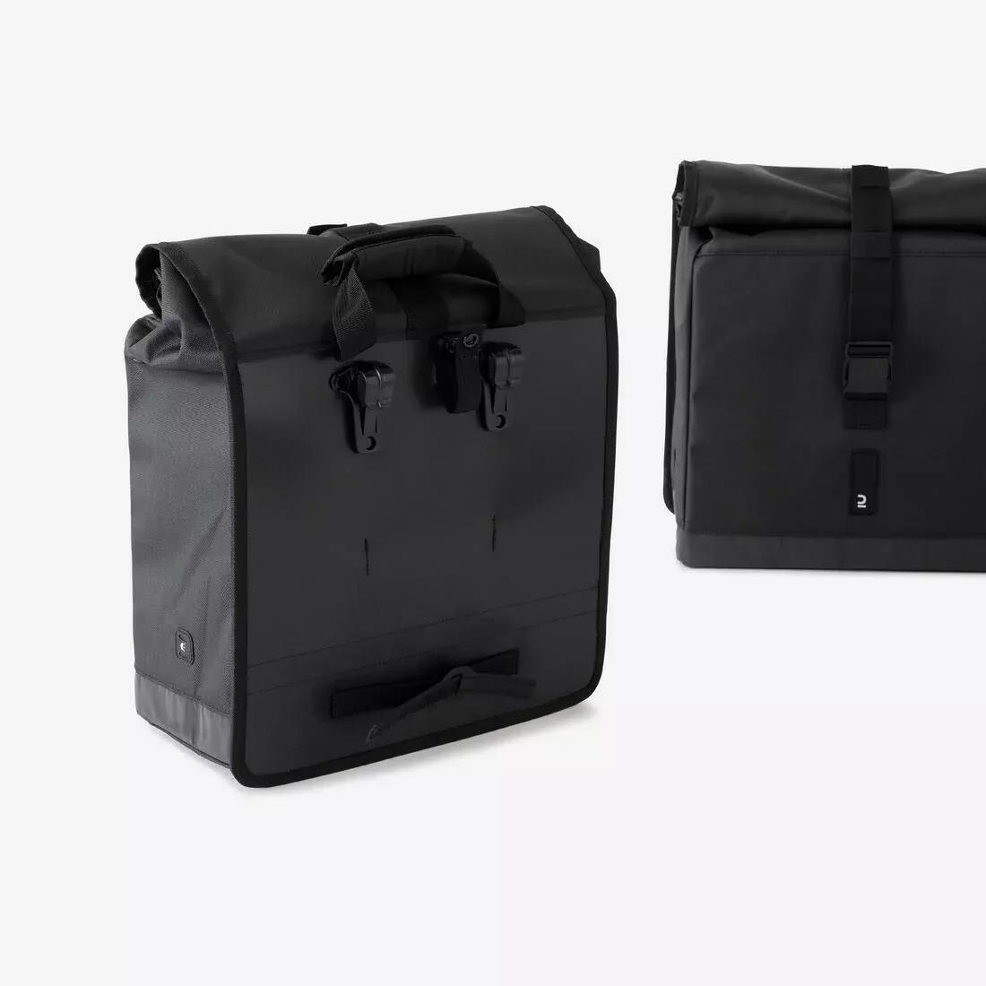 20 L Bike Double Pannier Bag - 500, Black, No Color, medium
