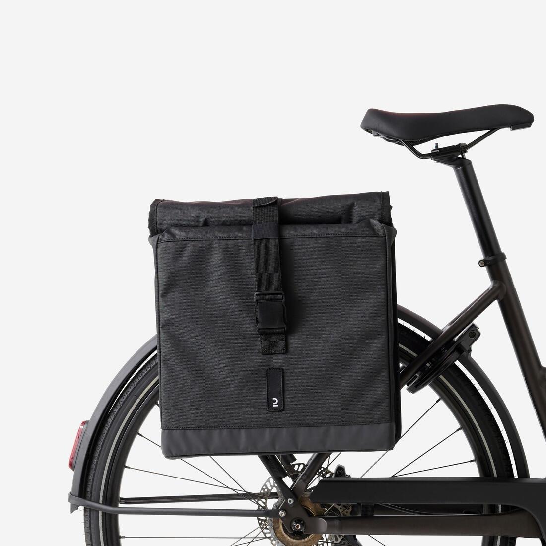 20 L Bike Double Pannier Bag - 500, Black, No Color, medium