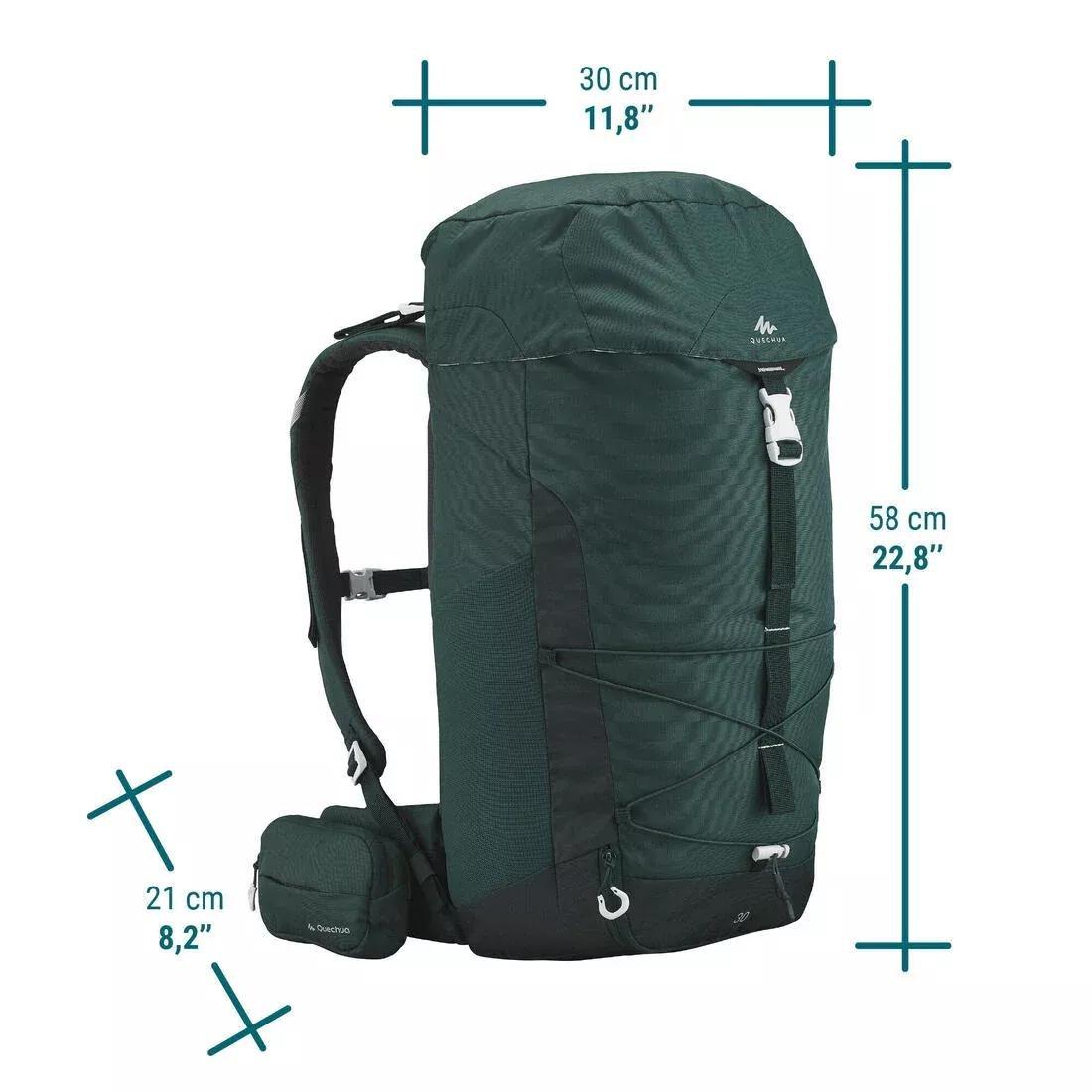 Mountain Hiking Backpack 30L - Mh100, Green, No Color, large image number 9