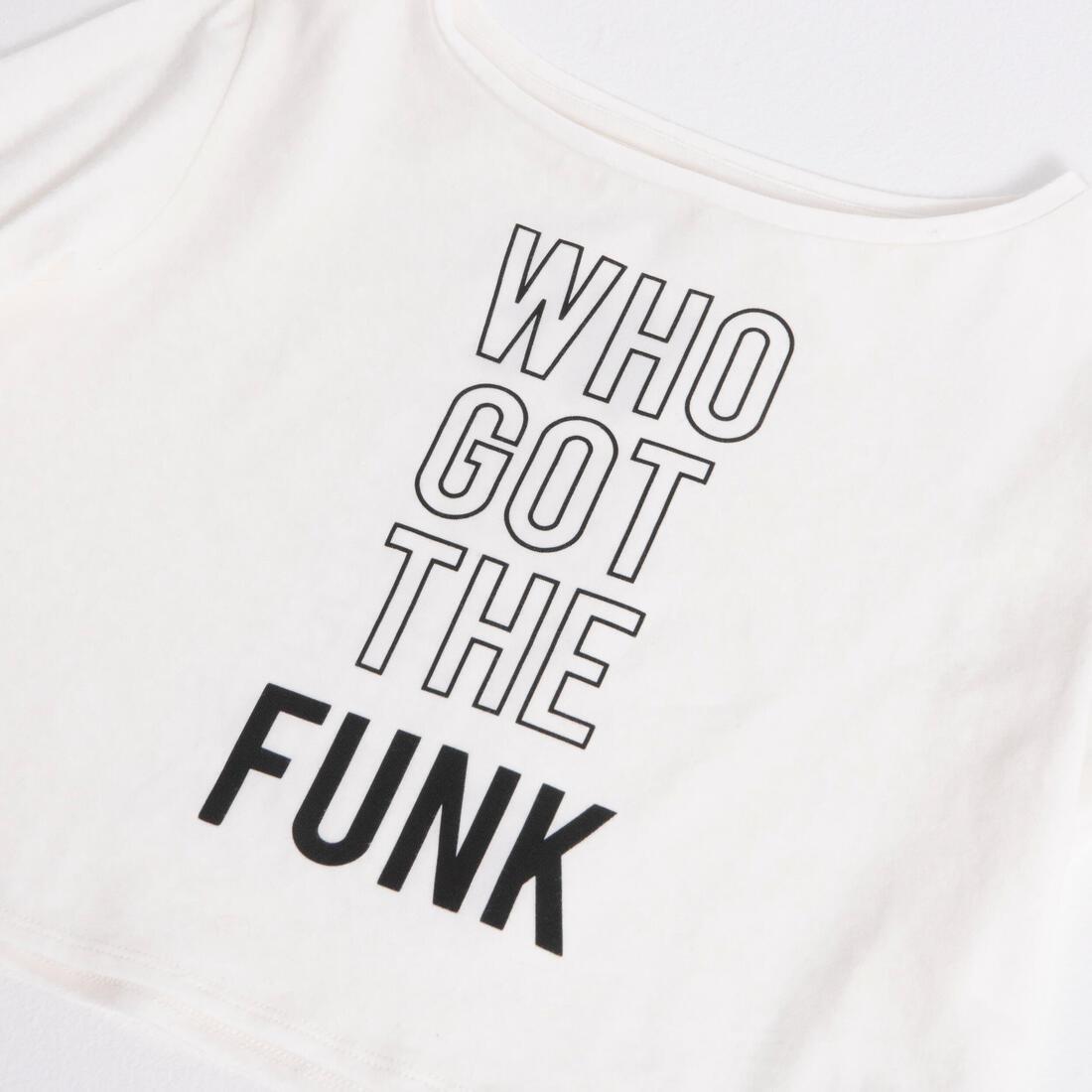 Kids Girls Modern Dance Cropped Printed T-Shirt, White, , large image number 3