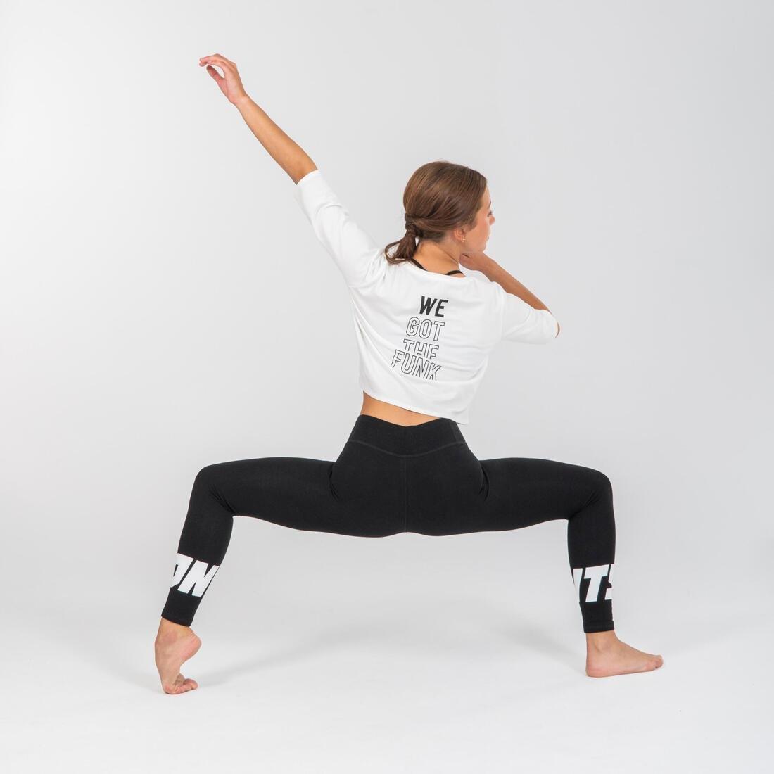 Kids Girls Modern Dance Cropped Printed T-Shirt, White, , large image number 4
