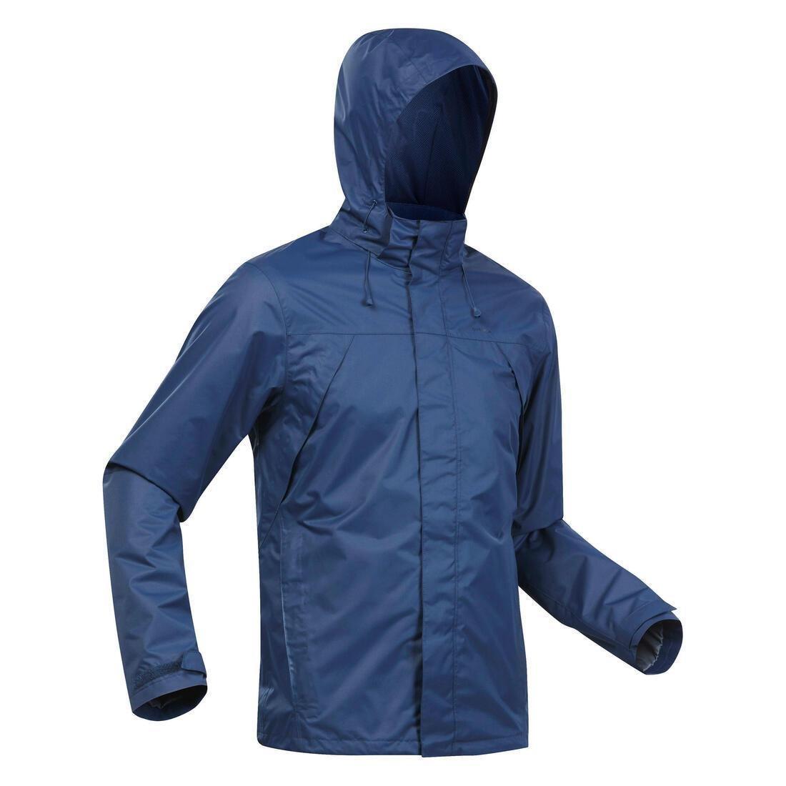 TURQUIN BLUE Men's Hiking Lightweight Waterproof Jacket MH100, , large image number 0