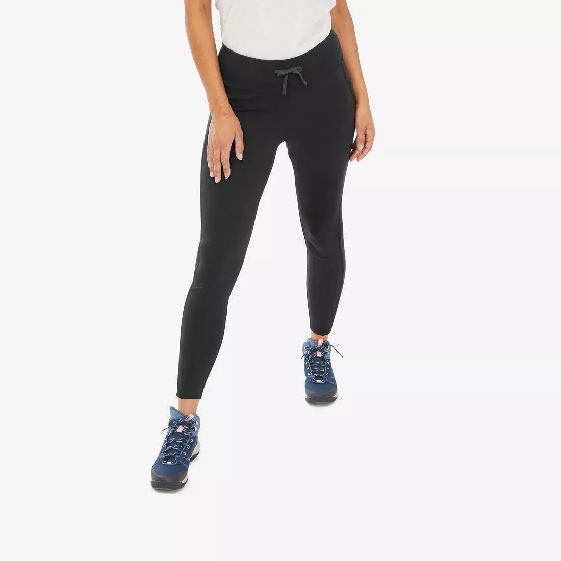 BLACK Women's hiking leggings NH100, , medium