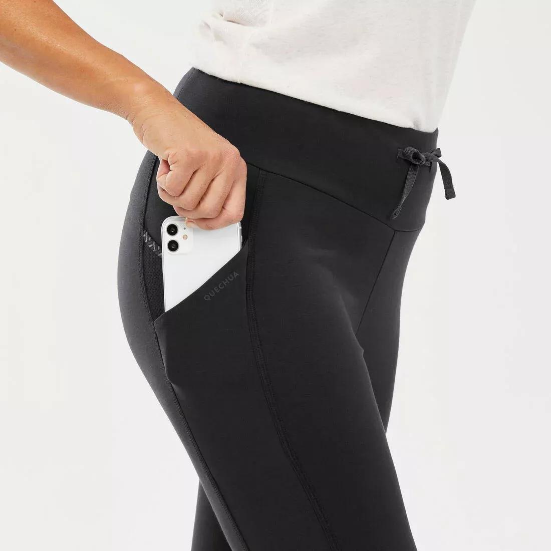 BLACK Women's hiking leggings NH100, , large image number 4
