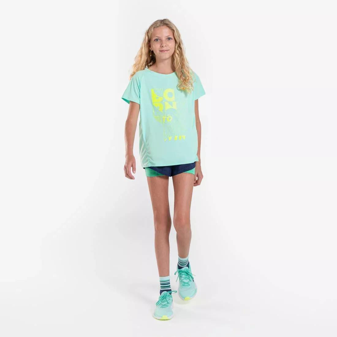 Kids Exercise Running T-shirt, Mint Green, , large image number 1