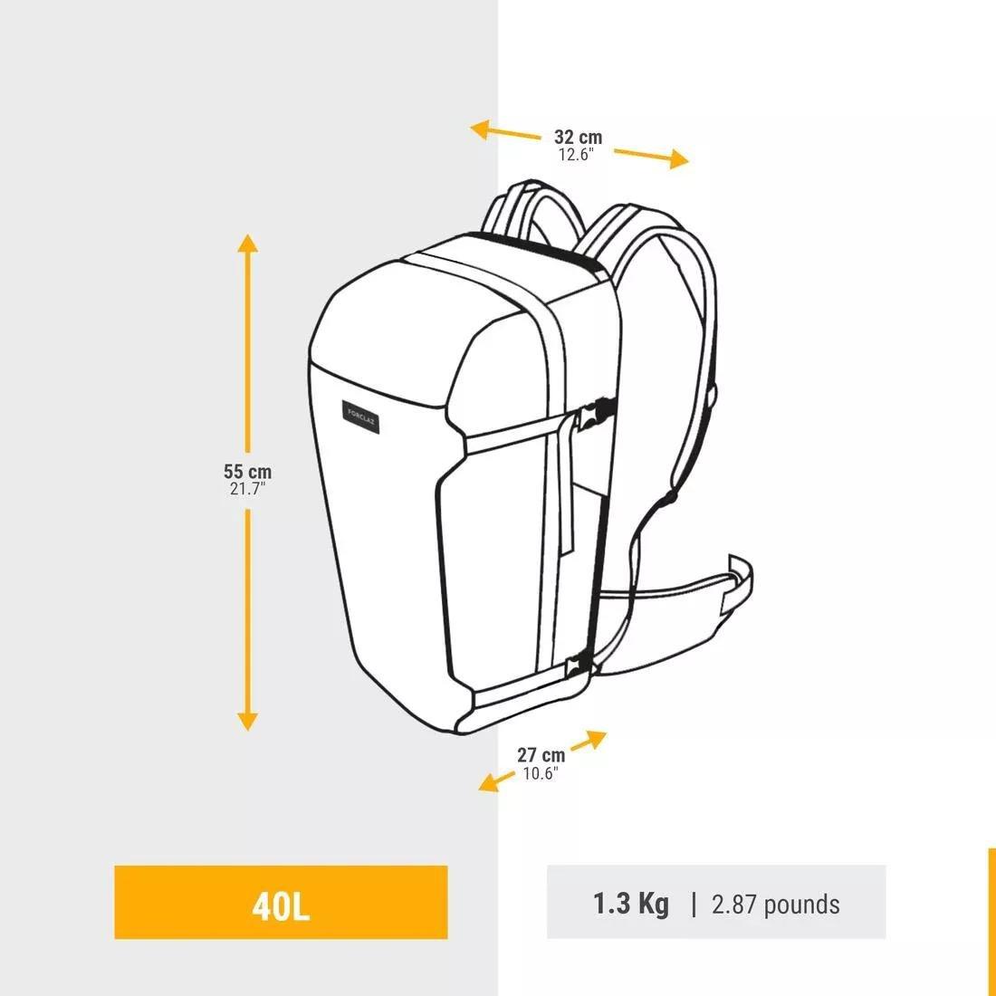 Travel Backpack 40 L - Travel 500 Organizer, Black, No Color, large image number 2