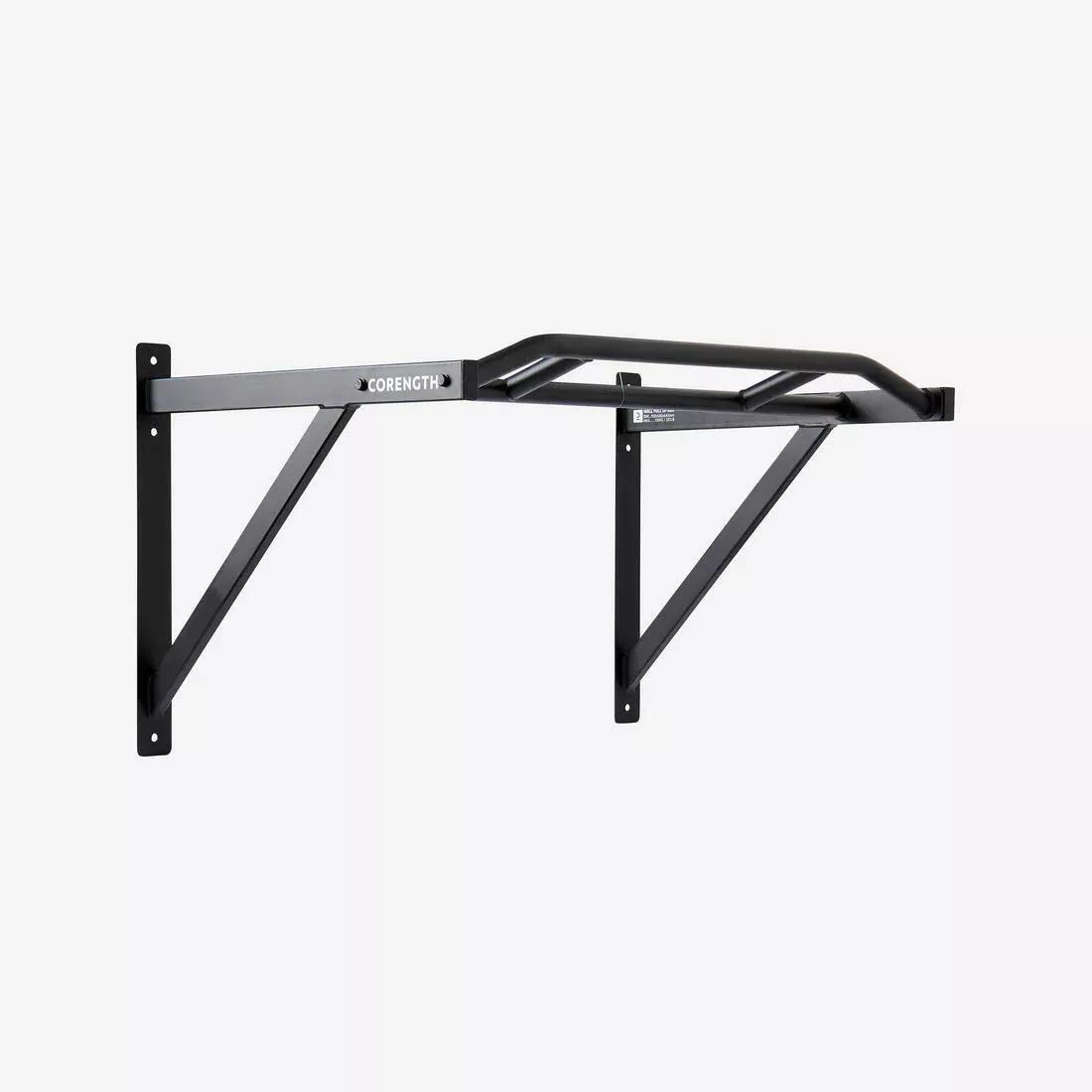 Indoor and Outdoor Wall-Mounted Pull-Up Bar, Black, No Color, medium