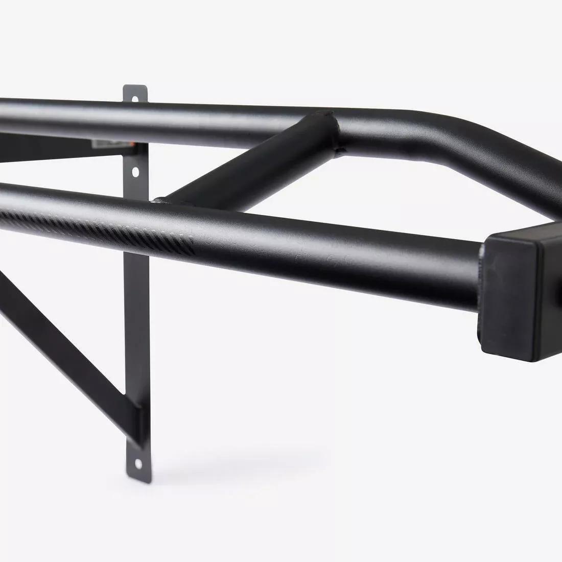 Indoor and Outdoor Wall-Mounted Pull-Up Bar, Black, No Color, medium