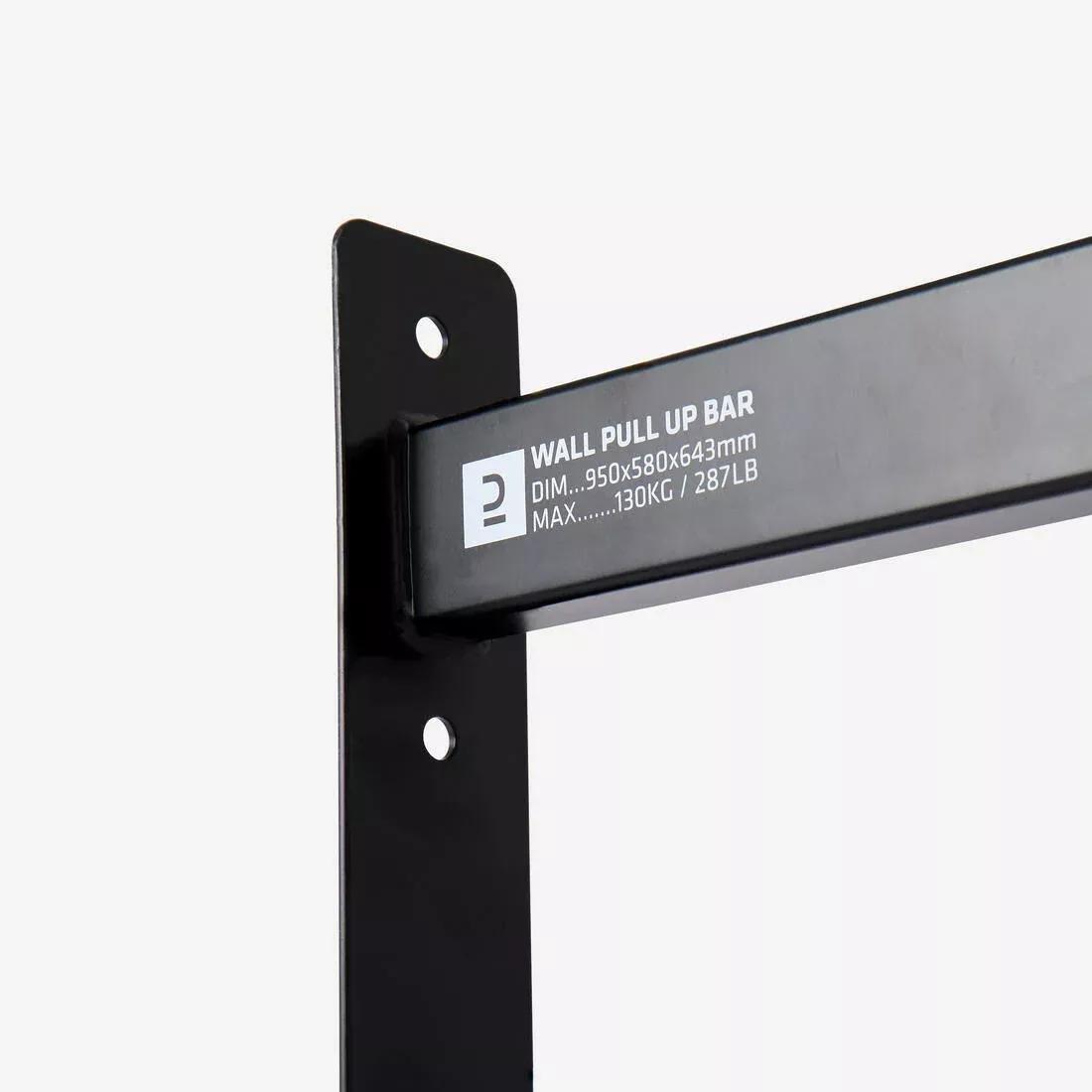 Indoor and Outdoor Wall-Mounted Pull-Up Bar, Black, No Color, large image number 4