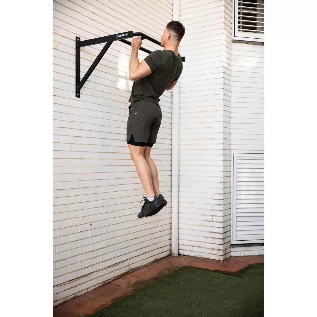 Indoor and Outdoor Wall-Mounted Pull-Up Bar, Black, No Color, large image number 5