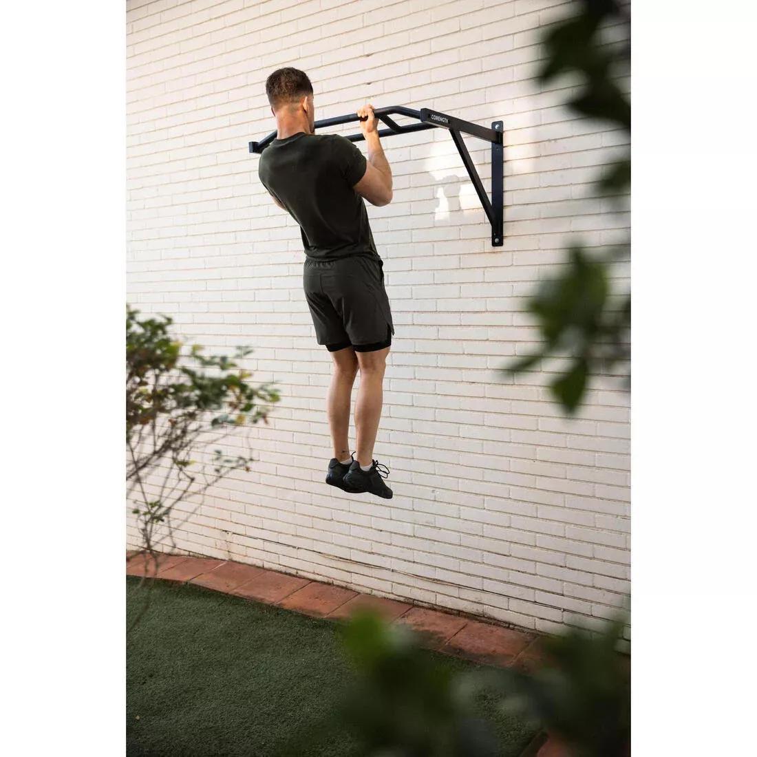 Indoor and Outdoor Wall-Mounted Pull-Up Bar, Black, No Color, large image number 7