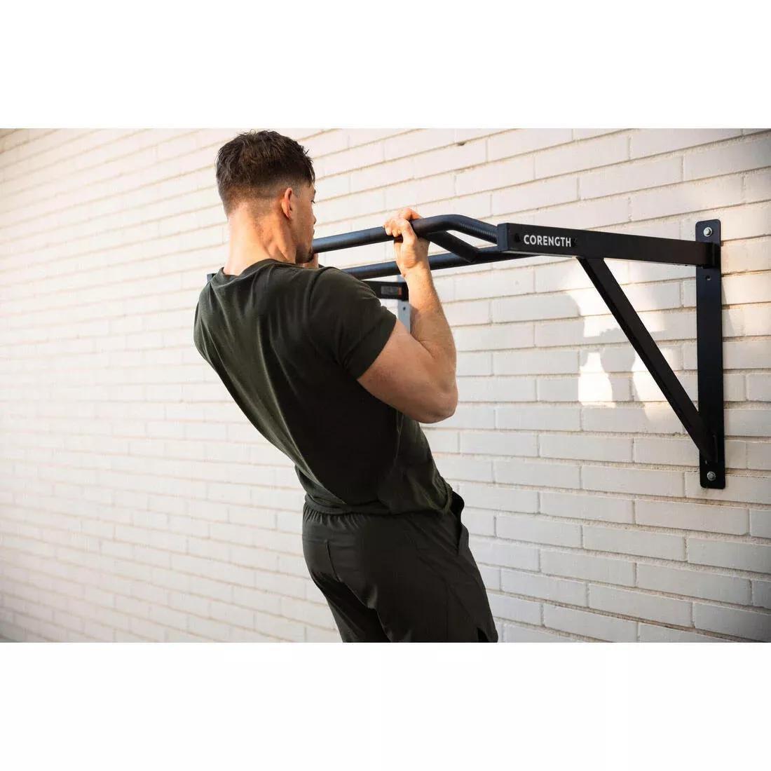 Indoor and Outdoor Wall-Mounted Pull-Up Bar, Black, No Color, large image number 8