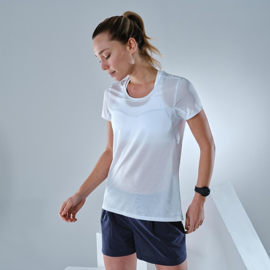 Women Ultra-Light Fast Hiking T-Shirt - Fh 500, Blue, No Color, large image number 2