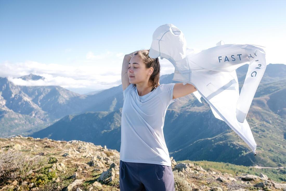 QUECHUA - Women Ultra-Light Fast Hiking T-Shirt - Fh 500, Blue